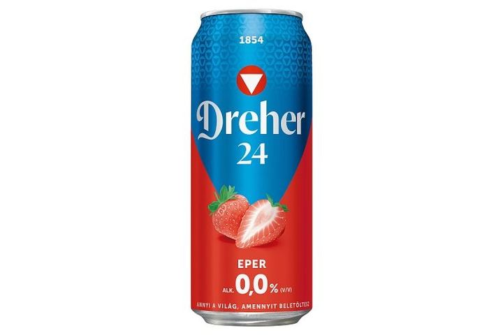 Dreher 24 Eper alkoholmentes világos sör és eper ízű ital keveréke 0,0% 0,5 l