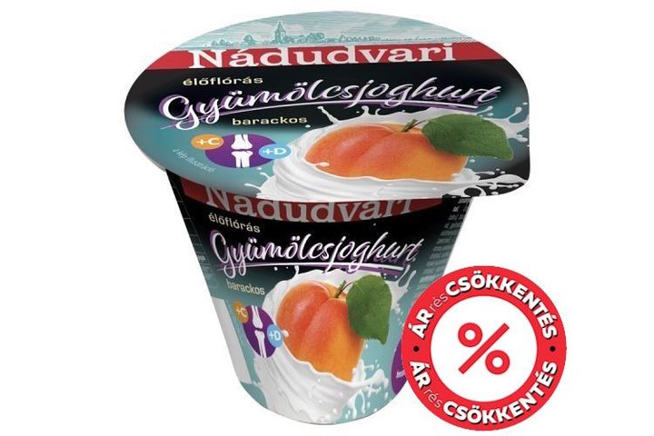 Nádudvari élőflórás, barackos, zsírszegény gyümölcsjoghurt 125 g