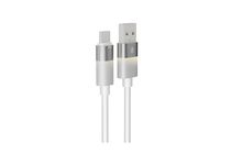 Avax CB312 GLOWY 18W USB-A to USB-C fast charging cable 1m, white