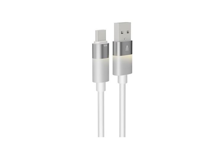 Avax CB312 GLOWY 18W USB-A to USB-C gyorstöltő kábel 1m, fehér