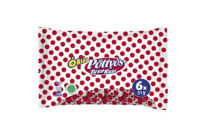 Pöttyös Óriás Túró Rudi Unflavoured Cottage Cheese Dessert with Cocoa Coating 6 x 51 g (306 g)