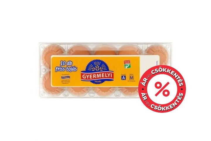 Gyermelyi friss műanyagdobozos tojás M 10 db