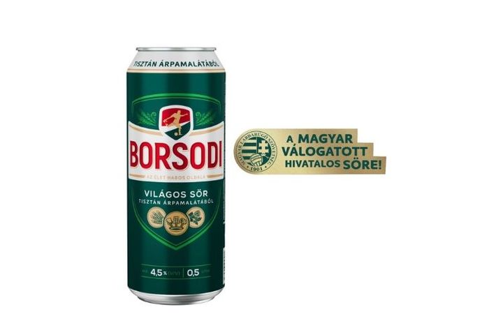 Borsodi világos sör 4,5% 0,5 l