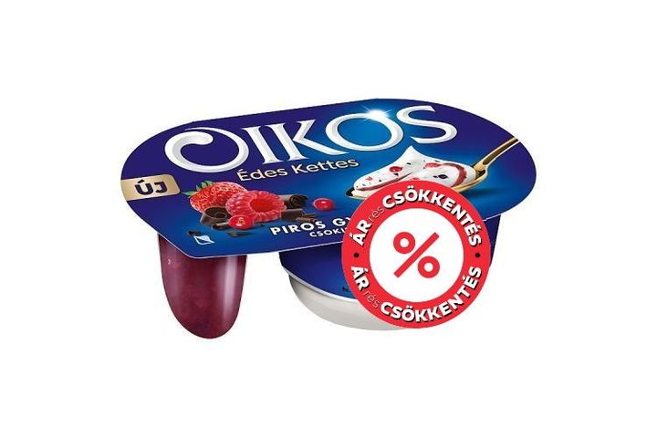 Danone Oikos Édes Kettes Sweetened Yogurt with Red Fruit Sauce and Live Cultures 118 g