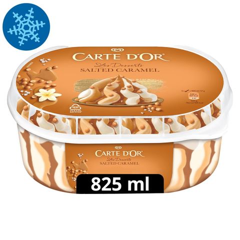 Carte D'Or karamelles jégkrém és vanília ízű jégkrém sós karamelles szósszal 825 ml