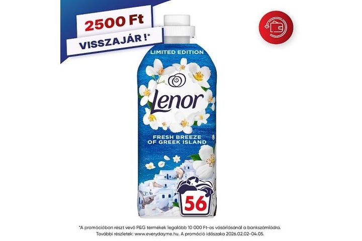Lenor Textilöblítő 56 Mosáshoz, Fresh Breeze Of Greek Island