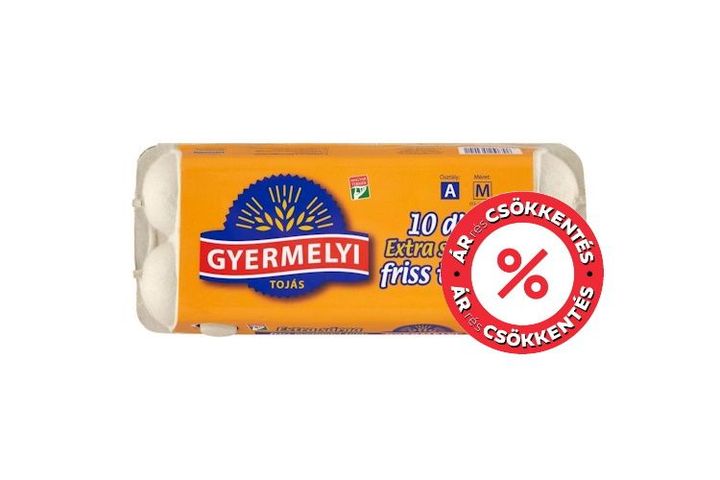 Gyermelyi extra sárga friss tojás M 10 db
