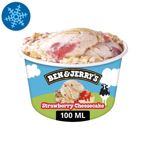 Ben & Jerry's epres sajttorta ízű jégkrém cukrozott eperdarabokkal és kekszrétegekkel 100 ml
