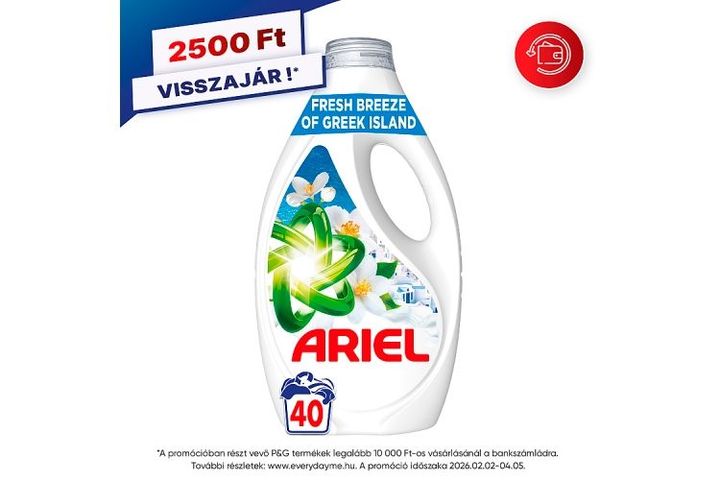 Ariel Washing Liquid, 40 Washes, Fresh Breeze of Greek Island