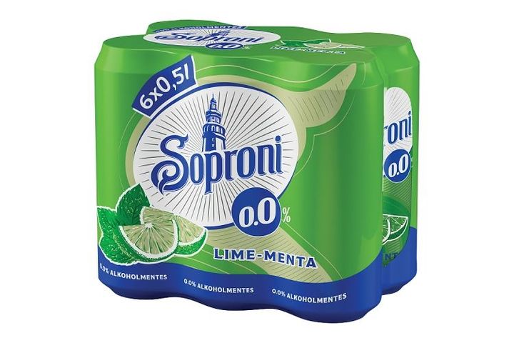 Soproni lime-menta ízű alkoholmentes sörital 0,0% 6 x 500 ml