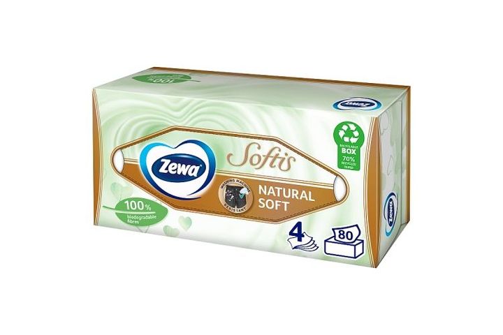 Zewa Softis Natural Soft Facials 4-Ply 80 pcs