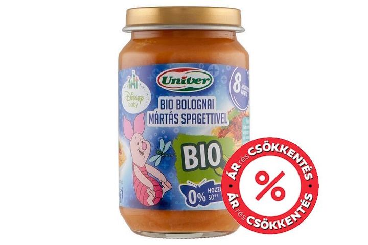 Univer bio bolognai mártás spagettivel bébiétel 8 hónapos kortól 163 g