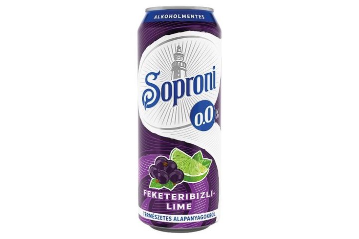 Soproni feketeribizli-lime-os alkoholmentes sörital 0,0% 500 ml
