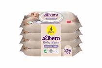 Libero parfüm- és műanyagmentes nedves törlőkendő 4 x 64 db