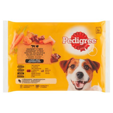 Pedigree alutasak Multipack Adult Marha+Nyúl,Pulyka+Répa 4x100g