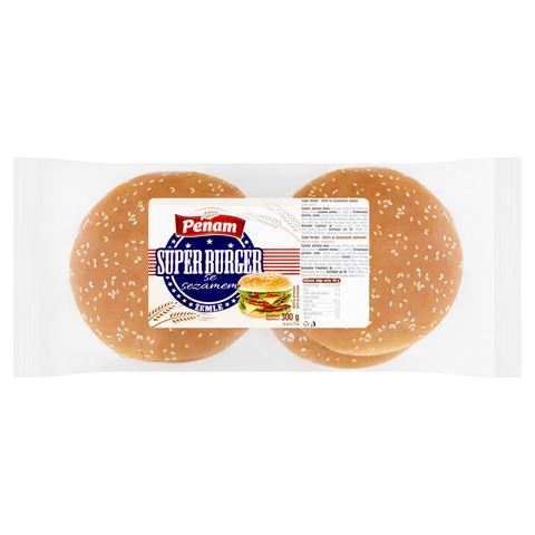 Penam Super burger se sezamem hamburgerové bulky | 4 x 75 g