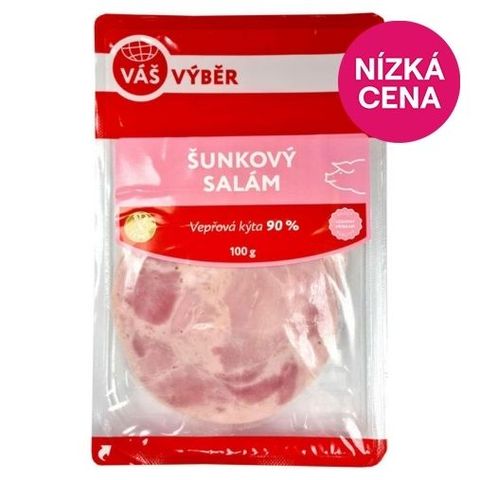 Váš Výběr Šunkový salám krájený 90 % | 100 g