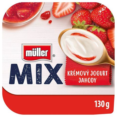 Müller Mix Jahodový jogurt | 130 g