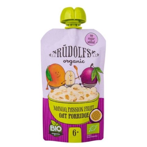 Rudolfs BIO Fruit pouch with mango and passion fruit porridge | 110 g