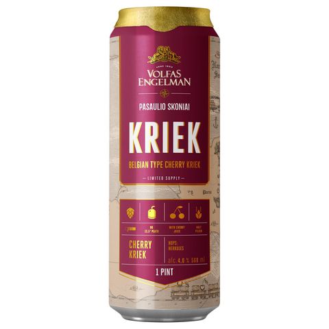 Volfas Engelman KRIEK beer tin | 568 ml