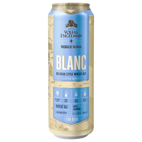 Volfas Engelman BLANC beer tin | 568 ml