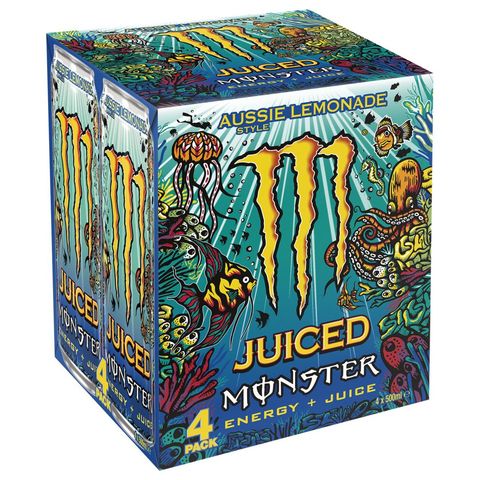 Monster Energy Juiced Aussie Style Lemonade Energy Drink | 4 x 500 ml