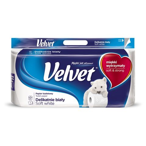 Velvet Soft White toaletní papír 3-vrstvý | 8 ks