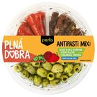 Perla Antipasti mix II (zelené olivy + bylinky, sušená rajčata + červená paprika) | 210 g