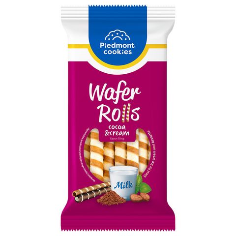 Piedmont Cookies Wafer Rolls with Cocoa & Cream Filling | 160 g