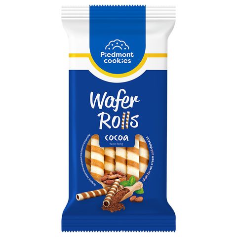 Piedmont Cookies Wafer Rolls with Cream Cocoa Filling | 160 g