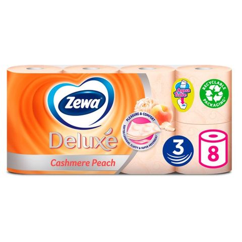 Zewa Cashmere Peach Deluxé toilet paper three-ply | 8 pieces