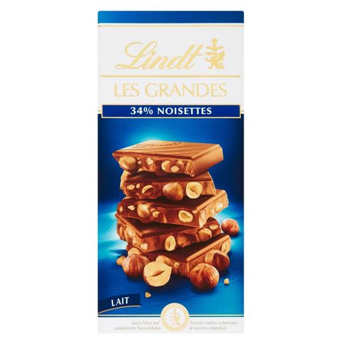 Lindt Les Grandes mléčná čokoláda s lískovými oříšky | 150 g