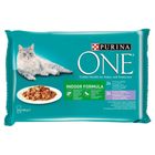 Purina One Indoor Kapsička s tuňákem a telecím pro kočky | 4 x 85 g