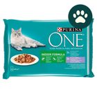 Purina One Indoor Kapsička s tuňákem a telecím pro kočky | 4 x 85 g