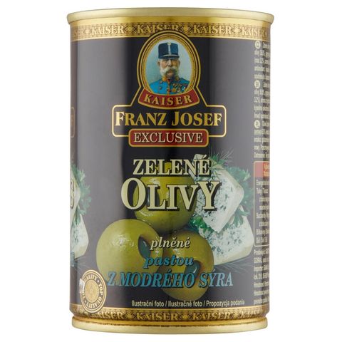 Franz Josef Kaiser Zelené olivy plněné pastou z modrého sýra | 300 g