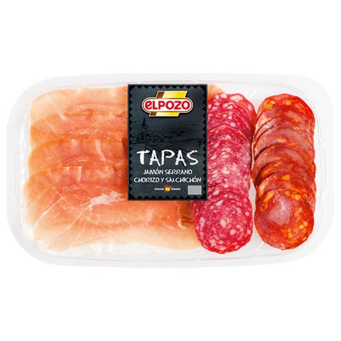 Elpozo Tapas Jamón Serrano, Chorizo, Salchichón Slices | 120 g