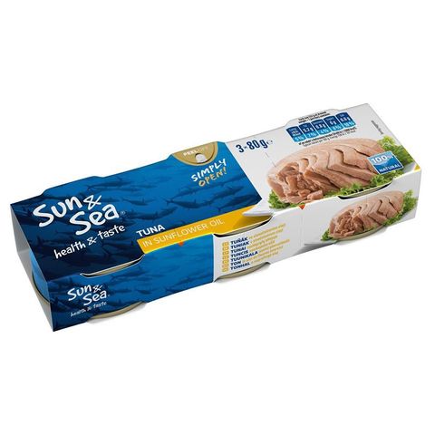 Sun & Sea Tuňák ve slunečnicovém oleji | 3 x 80 g