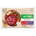 Purina ONE Mini Active Kapsičky hovězí+kachna ve šťávě pro psy | 4 x 85 g