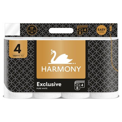 Harmony Exclusive Pure White 4-Ply Toilet Paper | 8 pieces
