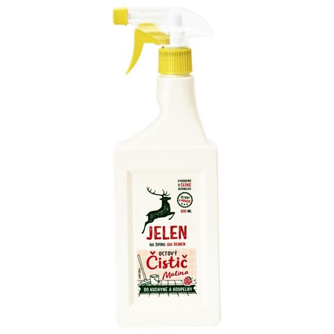 Jelen Octový čistíci sprej do koupelny a kuchyňe s malinovou vůní | 500 ml