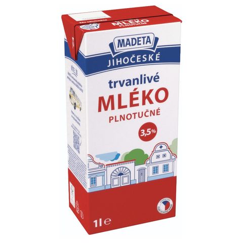 Madeta Jihočeské mléko trvanlivé plnotučné 3,5% | 1 l