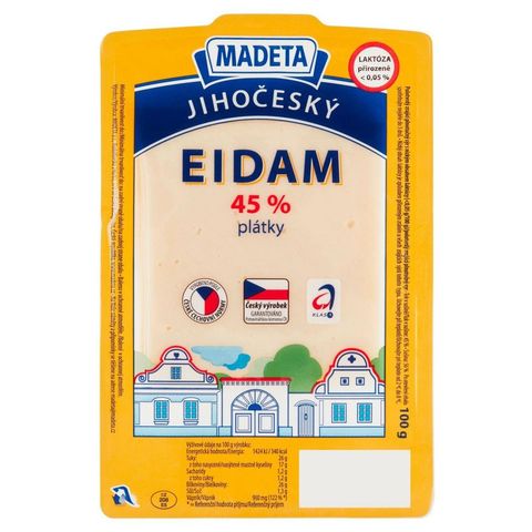 Madeta Jihočeský Eidam sýr 45% plátky | 100 g