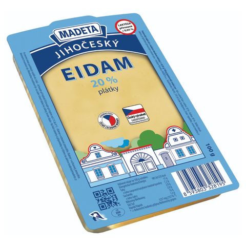 Madeta Jihočeský Eidam sýr 20% plátky | 100 g