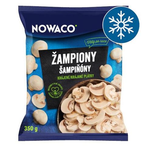 Nowaco Žampiony krájené plátky mražené | 350 g