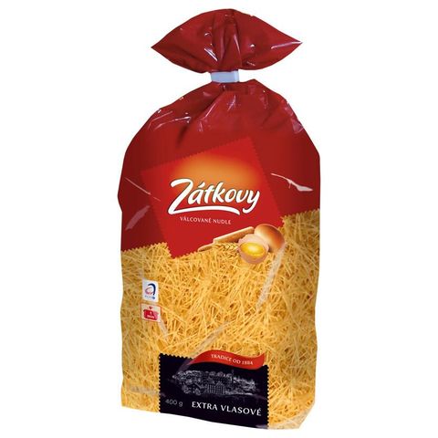 Zátkovy Těstoviny vaječné nudle vlasové extra válcované | 400 g