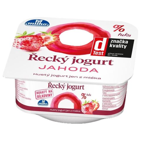 Milko Jahodový Řecký jogurt 0% | 140 g