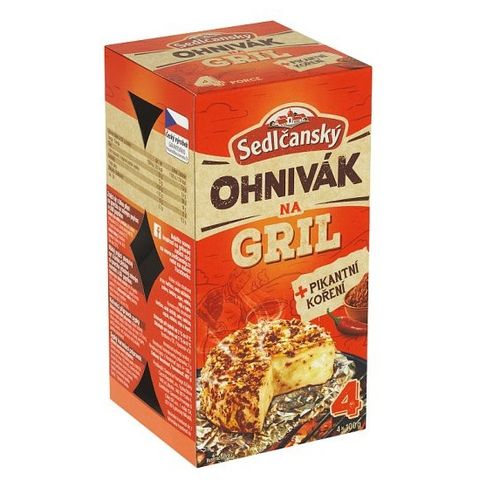 Sedlčanský Hermelín Pikantní na gril sýr + pikantní koření | 4 x 100 g