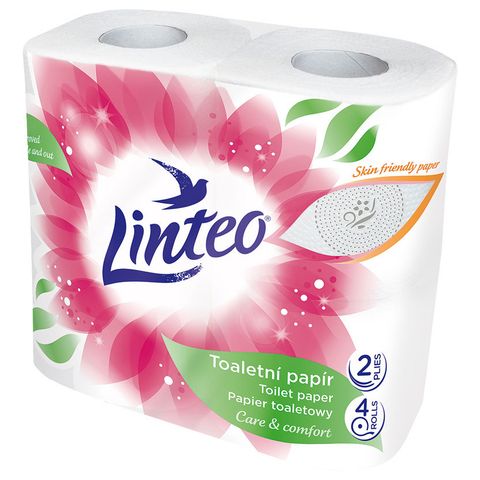 Linteo toilet paper white 2-ply | 4 x 1 piece