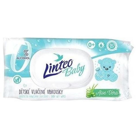 Linteo Baby Dětské vlhčené ubrousky s aloe vera | 80 kusů
