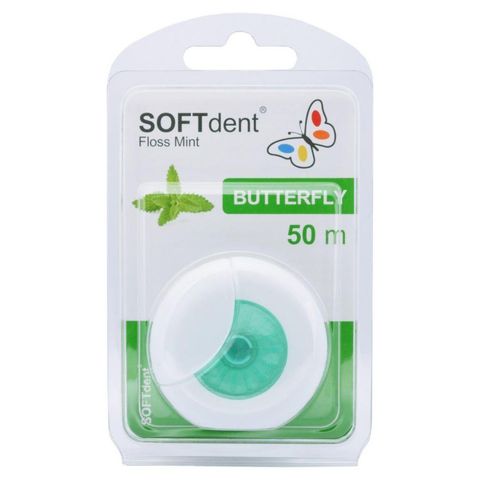 SOFTdent Butterfly dentální nit s mátou 50 m | 1 piece